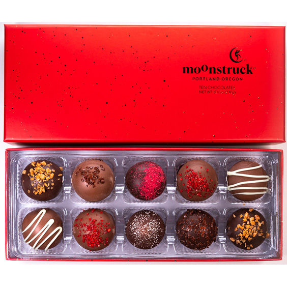 Moonstruck Chocolate 10pc Love in a Box (image for) Moonstruck Chocolate 10pc Love in a Box